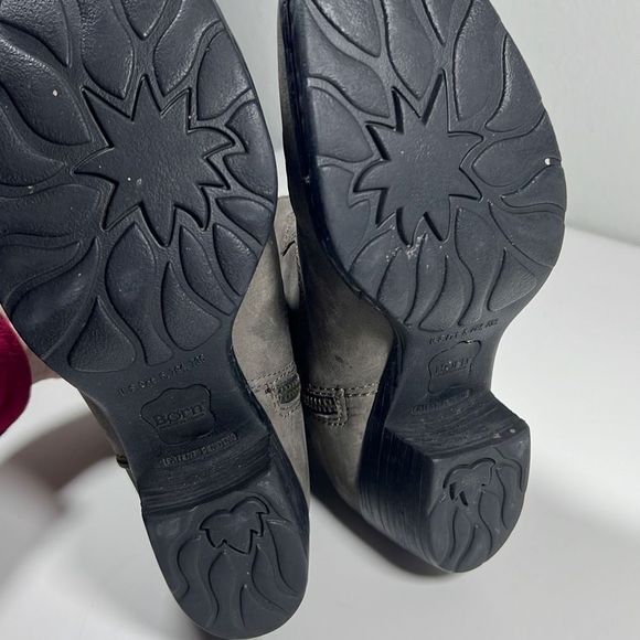 Born Womens Embroidered Leather Western Booties Boots Side Zip Gray Size 6.5 - Picture 9 of 9